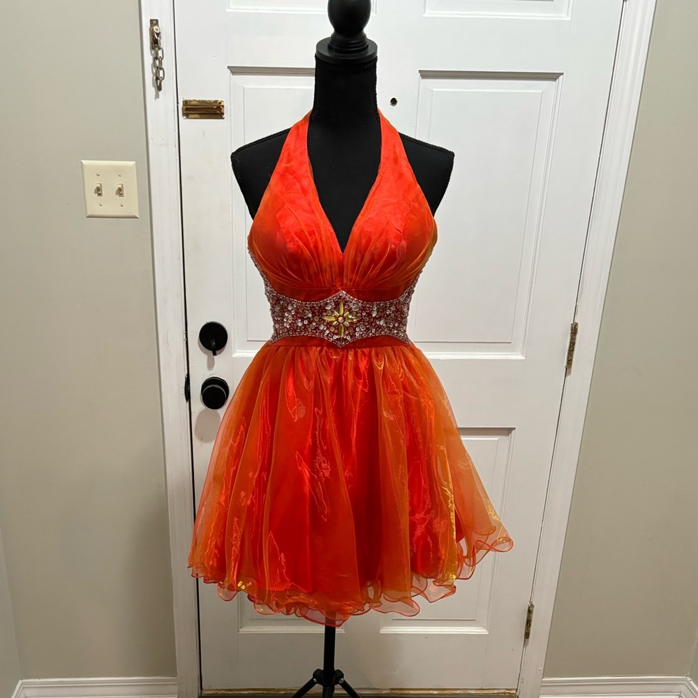 Short, halter cocktail/prom dress